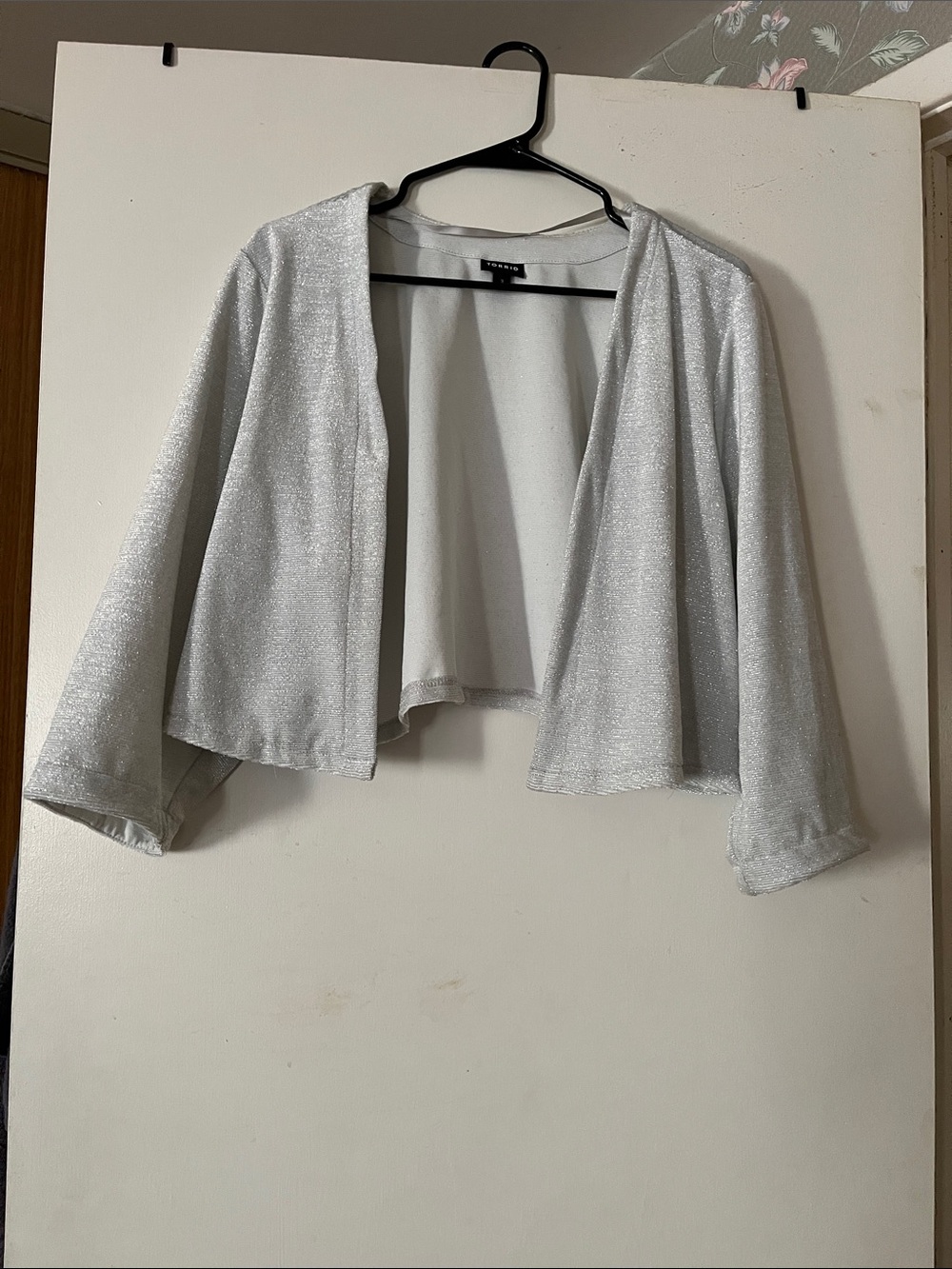torrid Silver Shimmer Open Cardigan